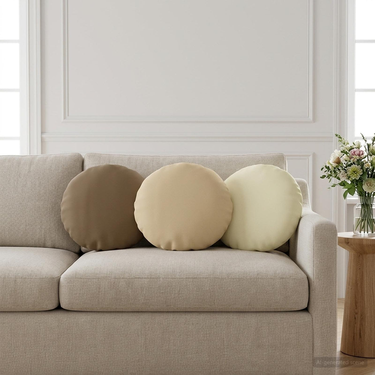 Pudebetræk 6 stk. HEERLEN Gråbrun Ø 40 cm Polyester