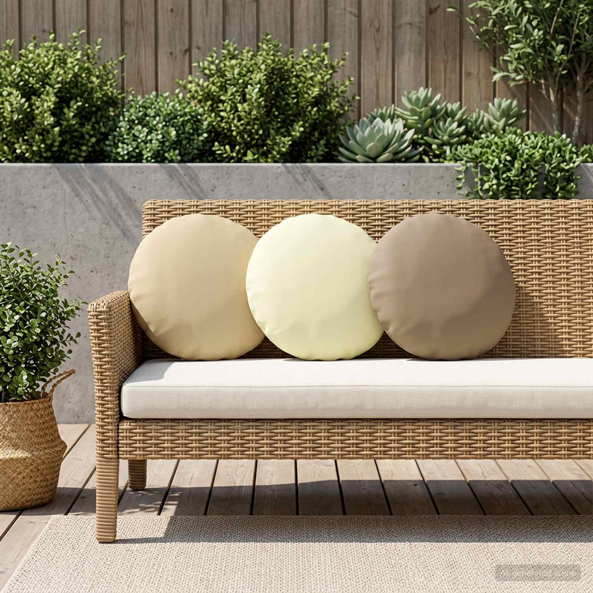 Pudebetræk 6 pcs HEERLEN Beige Ø 30 cm Polyester