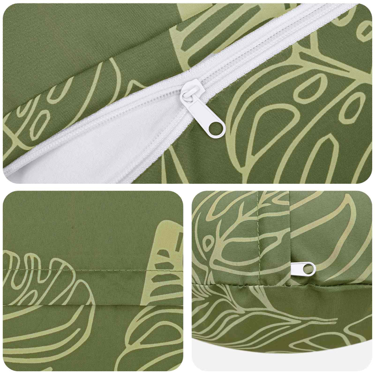 Pudebetræk 2 pcs HEERLEN Bladdesign Ø 30 cm Polyester