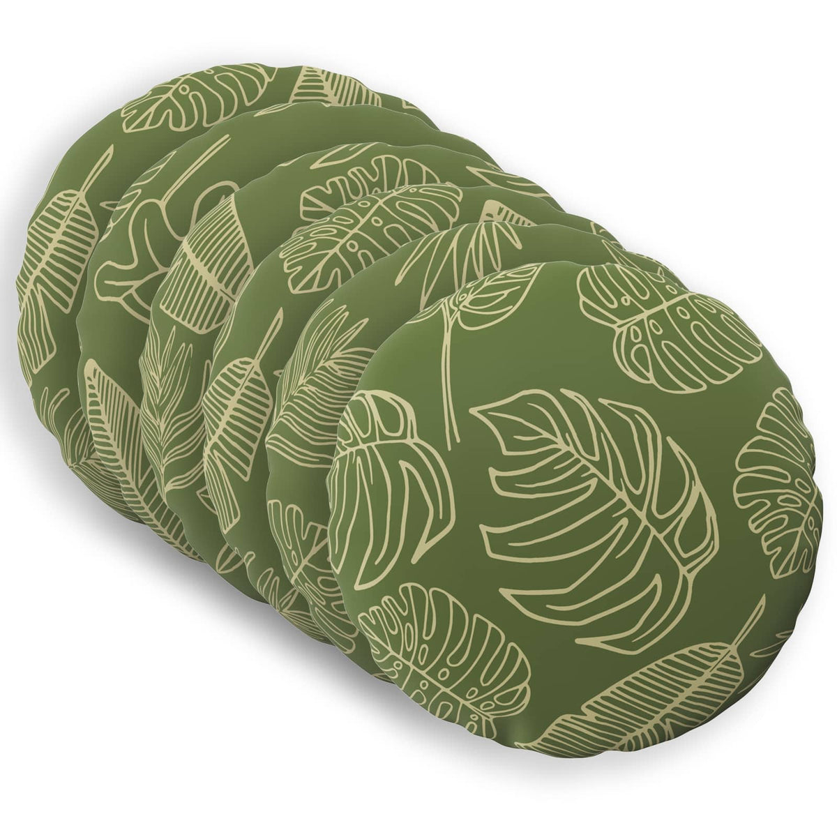 Pudebetræk 6 pcs HEERLEN Bladdesign Ø 30 cm Polyester