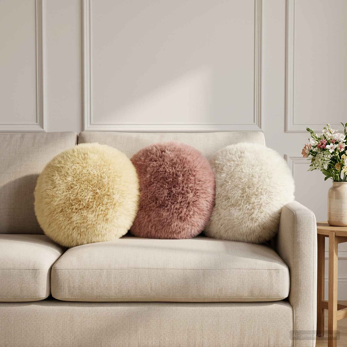 Pudebetræk 6 pcs HEERLEN Lyserød Ø 30 cm PV Fleece