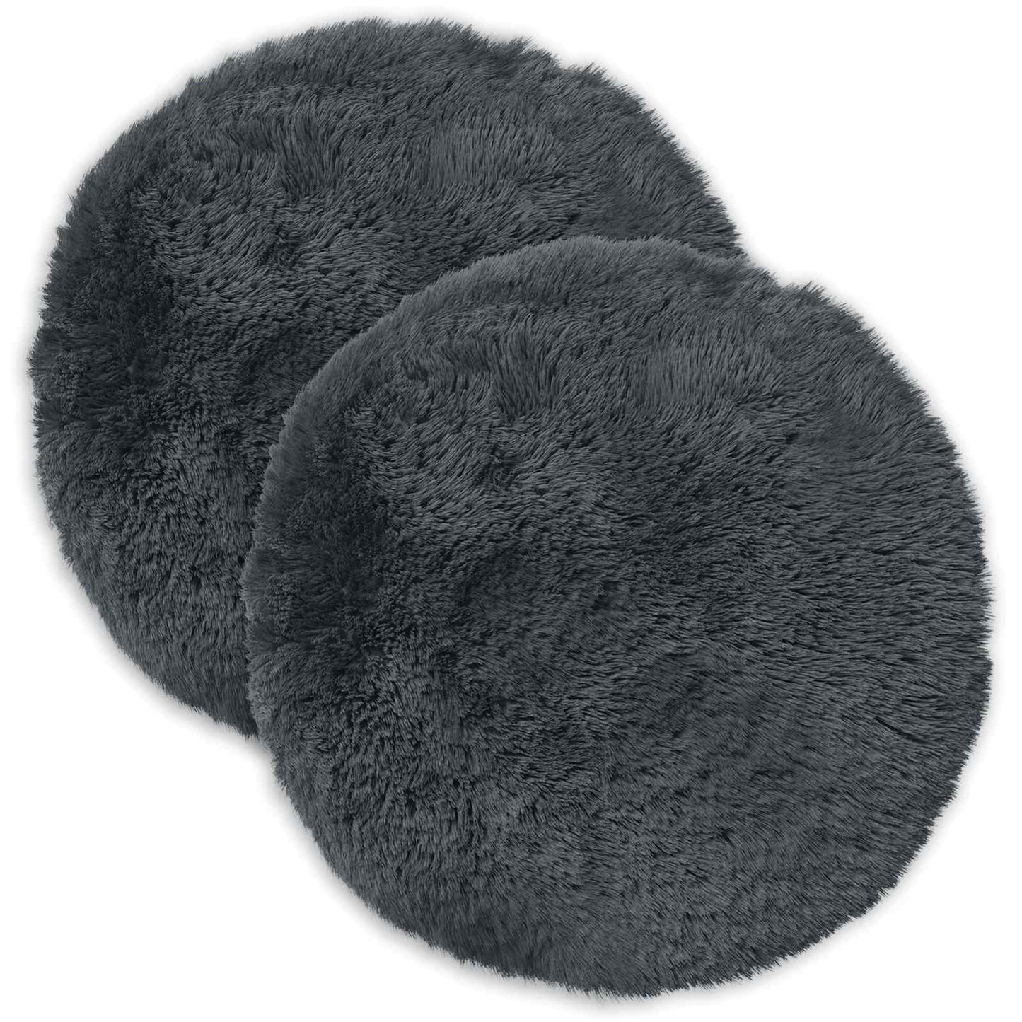 Pudebetræk 2 pcs HEERLEN Antracit Ø 30 cm PV Fleece