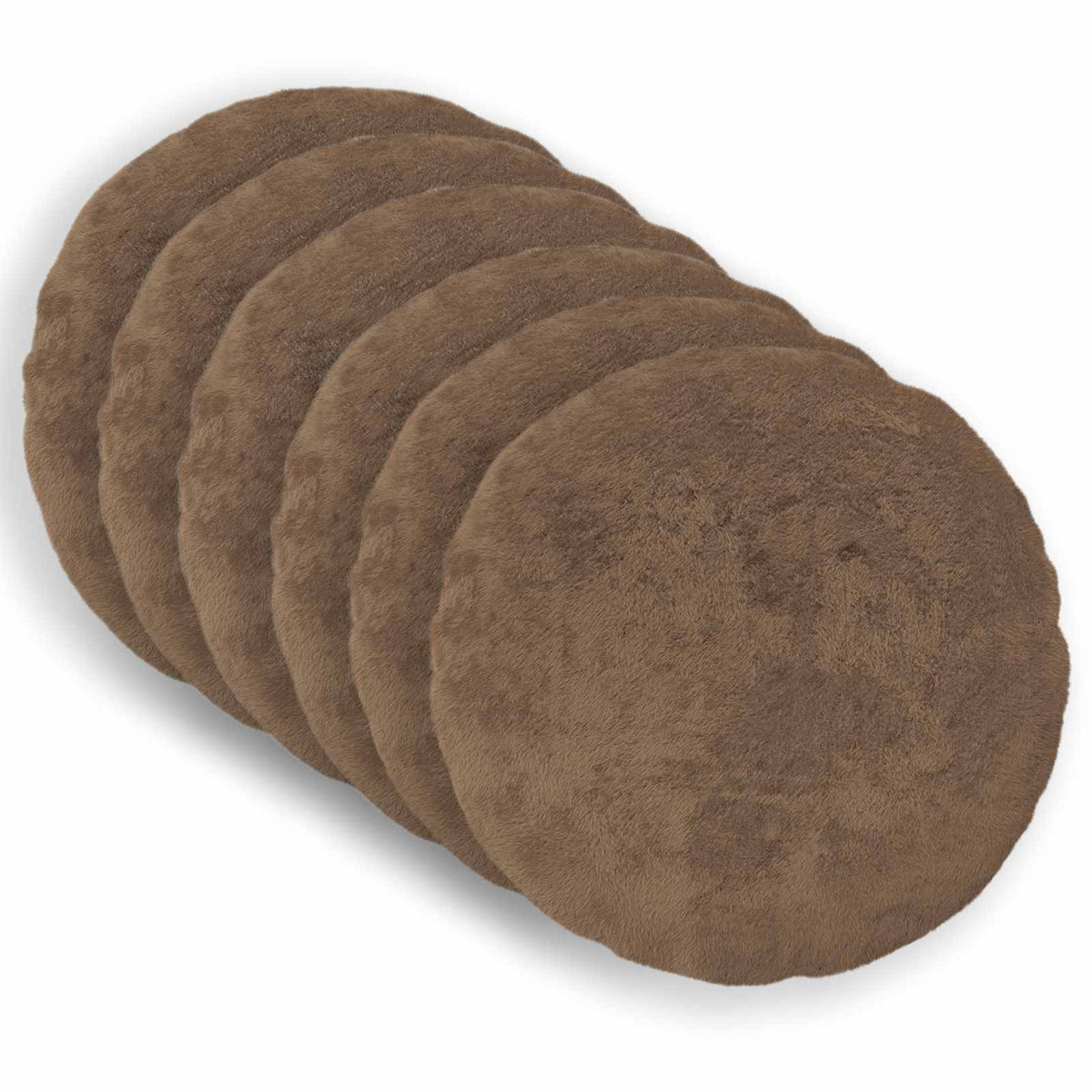 Pudebetræk 6 stk. HEERLEN Lys Brun Ø 30 cm Faux Kanin Pels