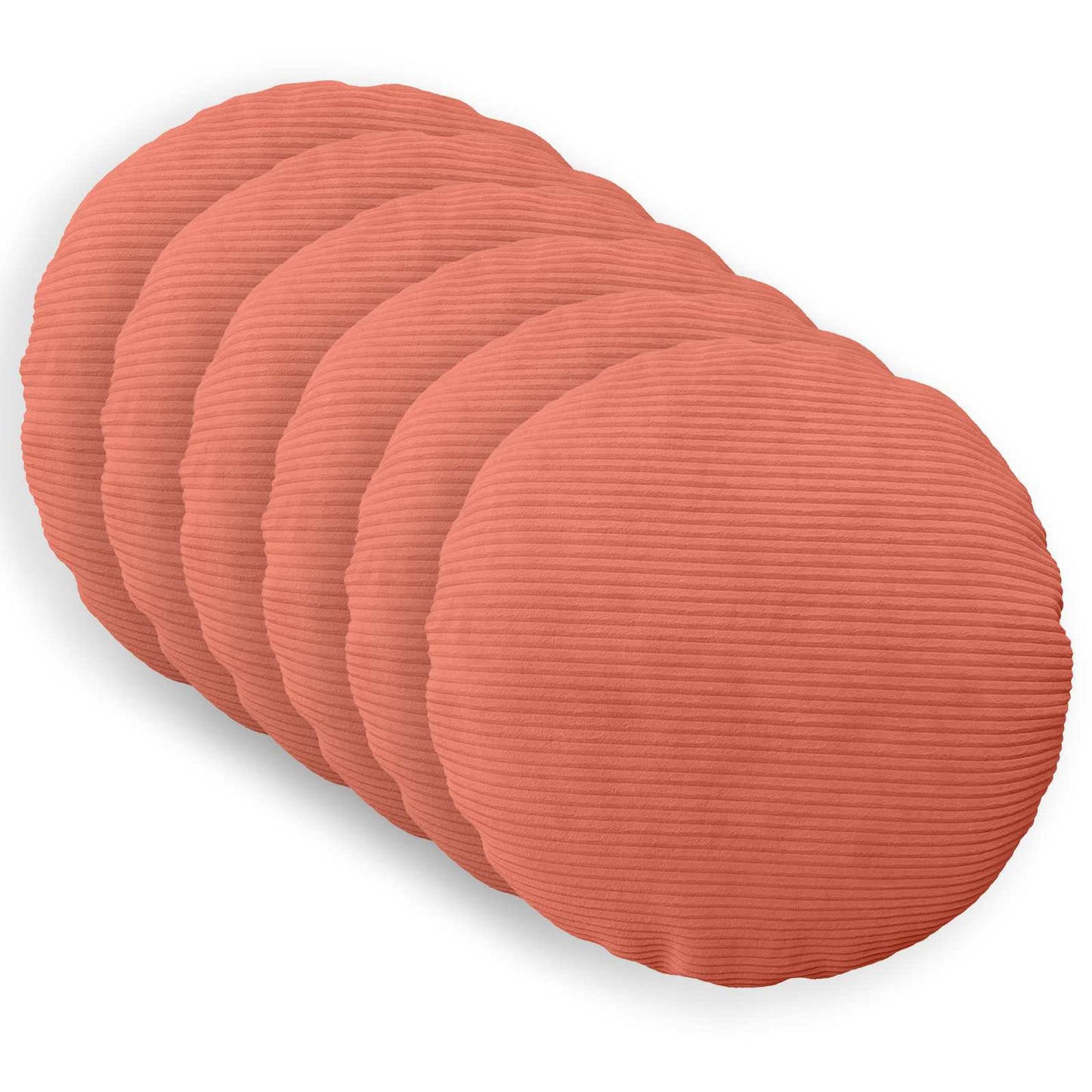 Pudebetræk 6 pcs HEERLEN Rød orange Ø 40 cm cordfløjl