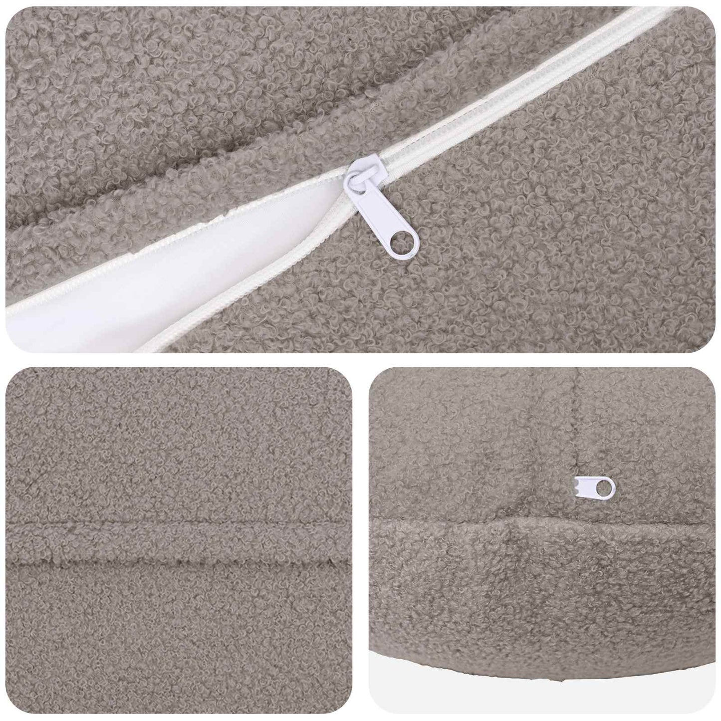 Pudebetræk 6 pcs HEERLEN Lysegrå Ø 40 cm Bouclé
