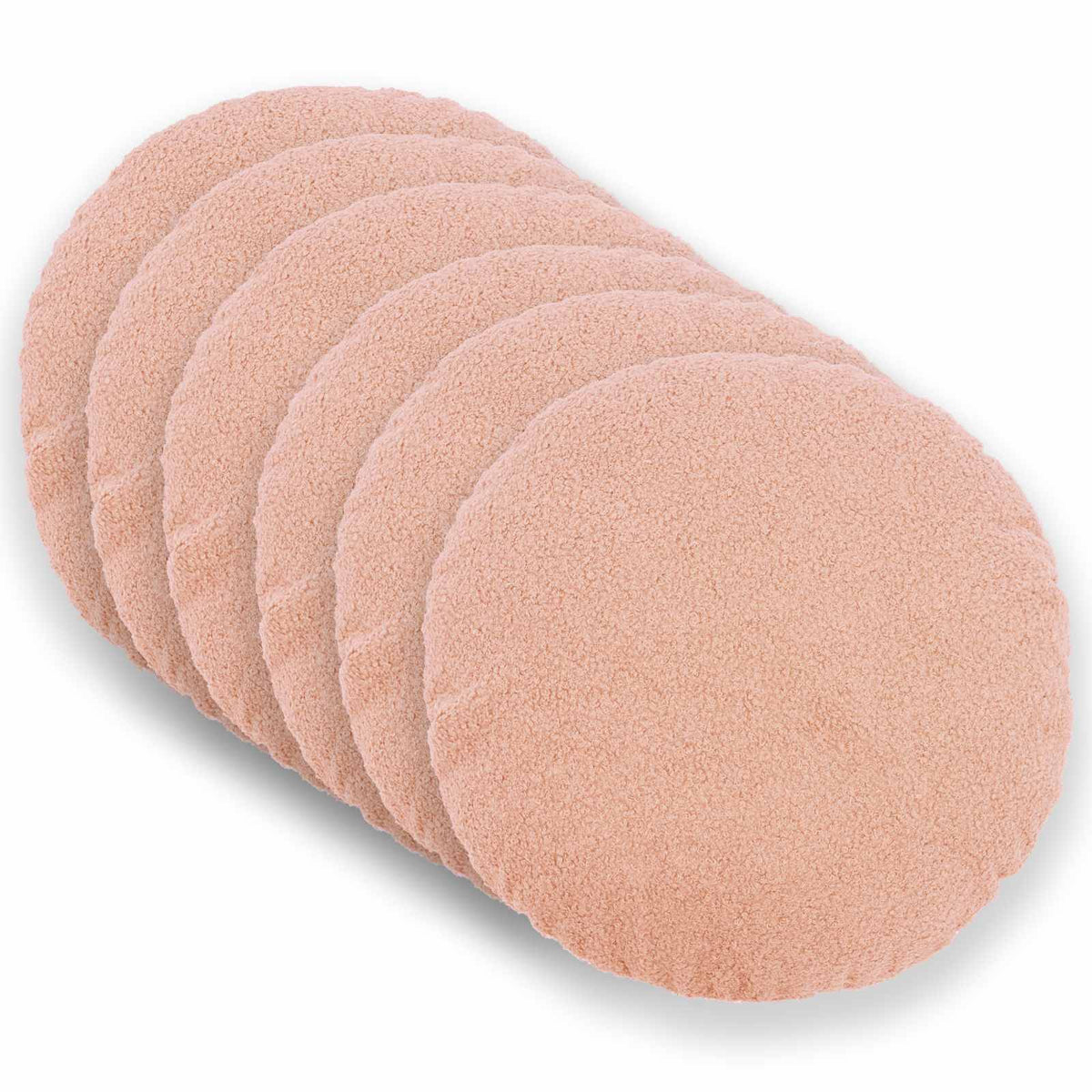 Pudebetræk 6 pcs HEERLEN Lyserød Ø 40 cm Bouclé