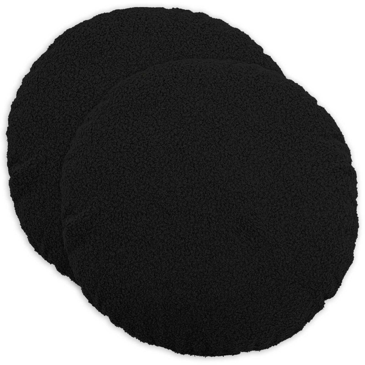 Pudebetræk 2 pcs HEERLEN Sort Ø 40 cm Bouclé