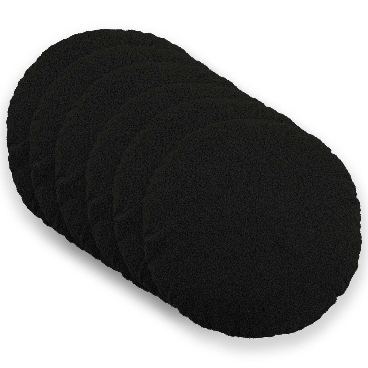 Pudebetræk 6 pcs HEERLEN Sort Ø 40 cm Bouclé