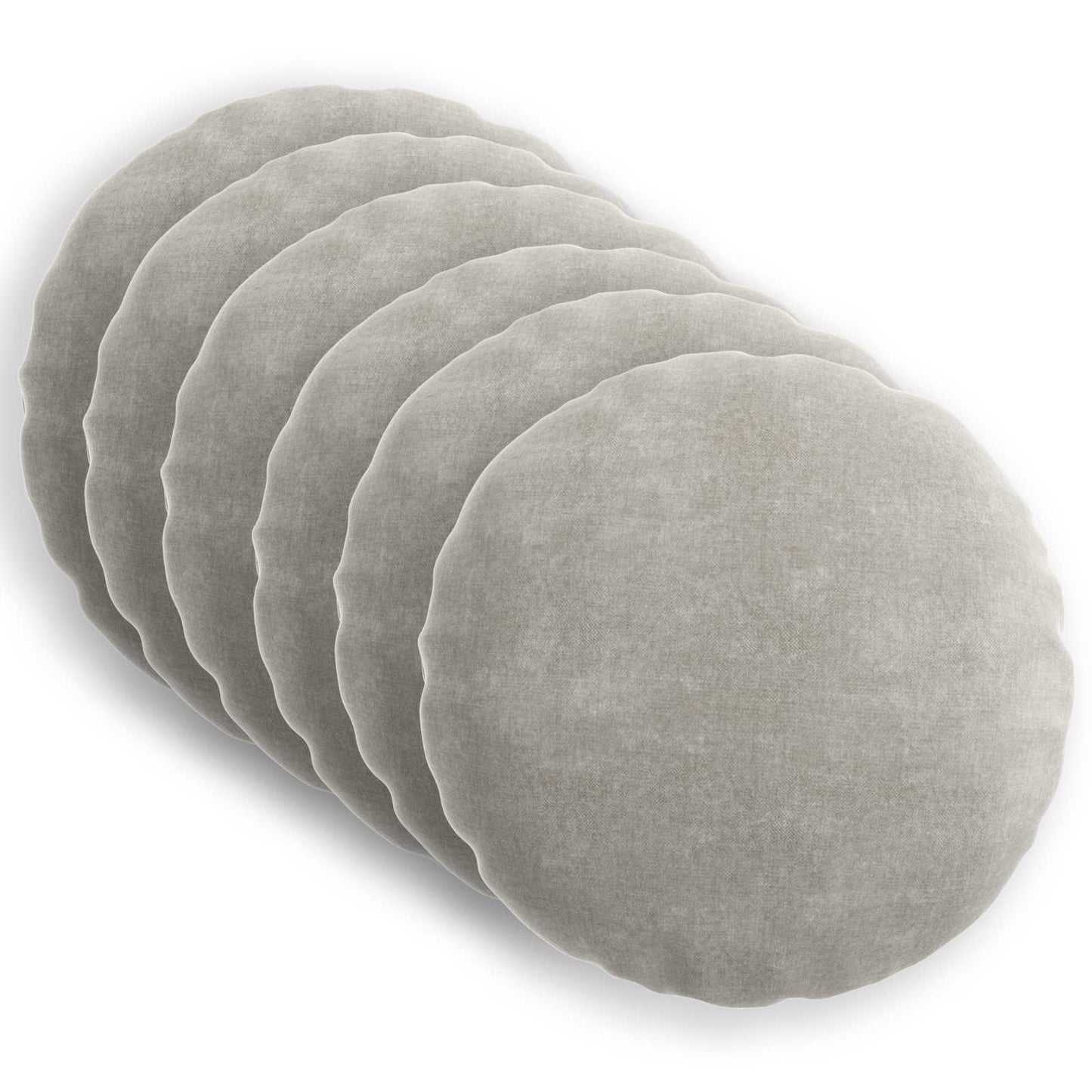 Pudebetræk 6 stk. HEERLEN Lysegrå Ø 40 cm Chenille Stof