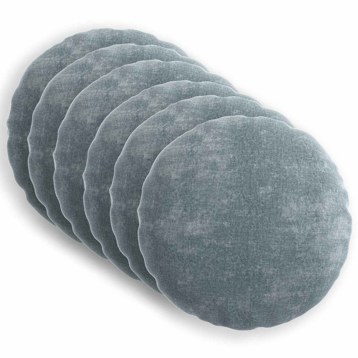 Pudebetræk 6 stk. HEERLEN Lyseblå Ø 40 cm Chenille Stof