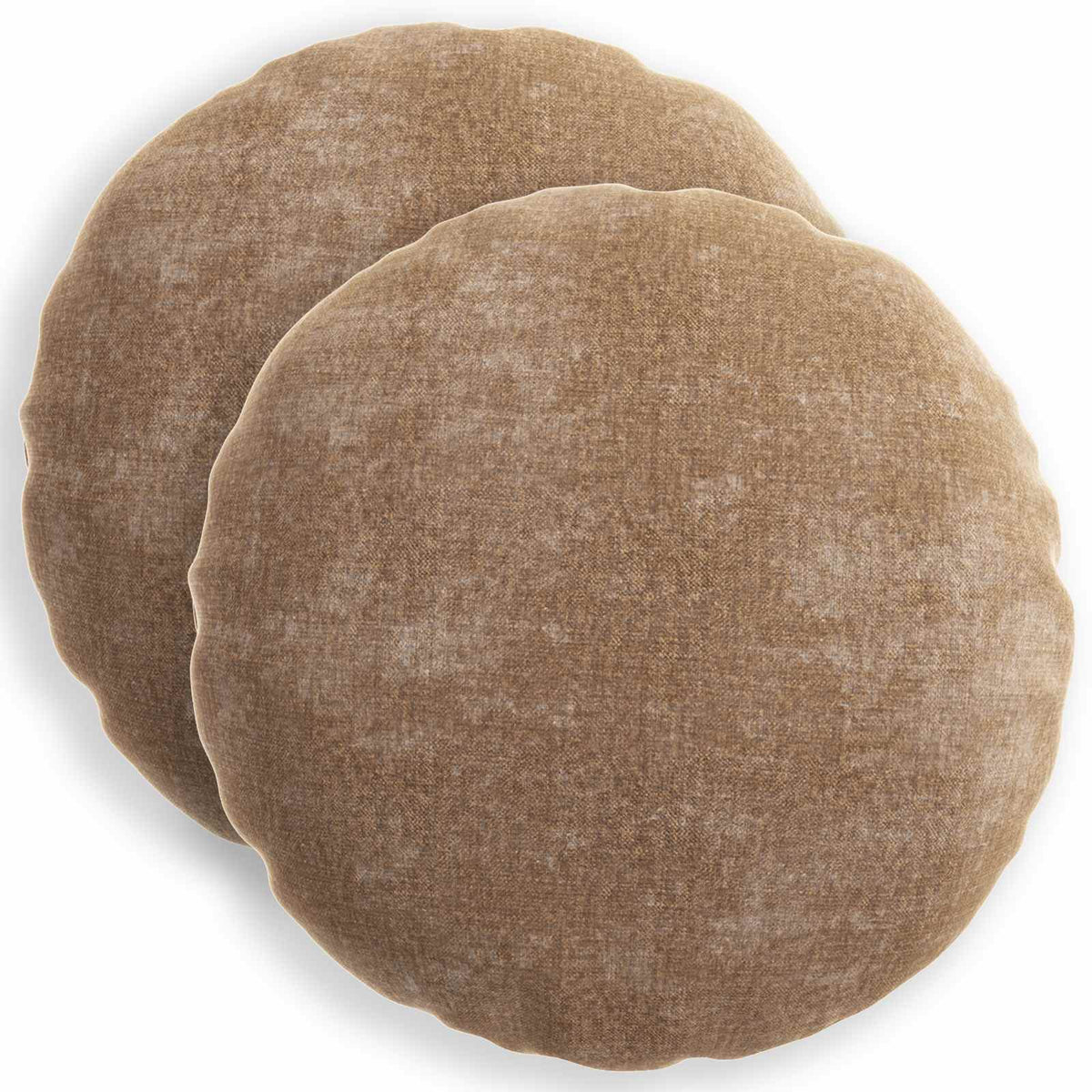 Pudebetræk 2 stk. HEERLEN Brun Ø 40 cm Chenille Stof