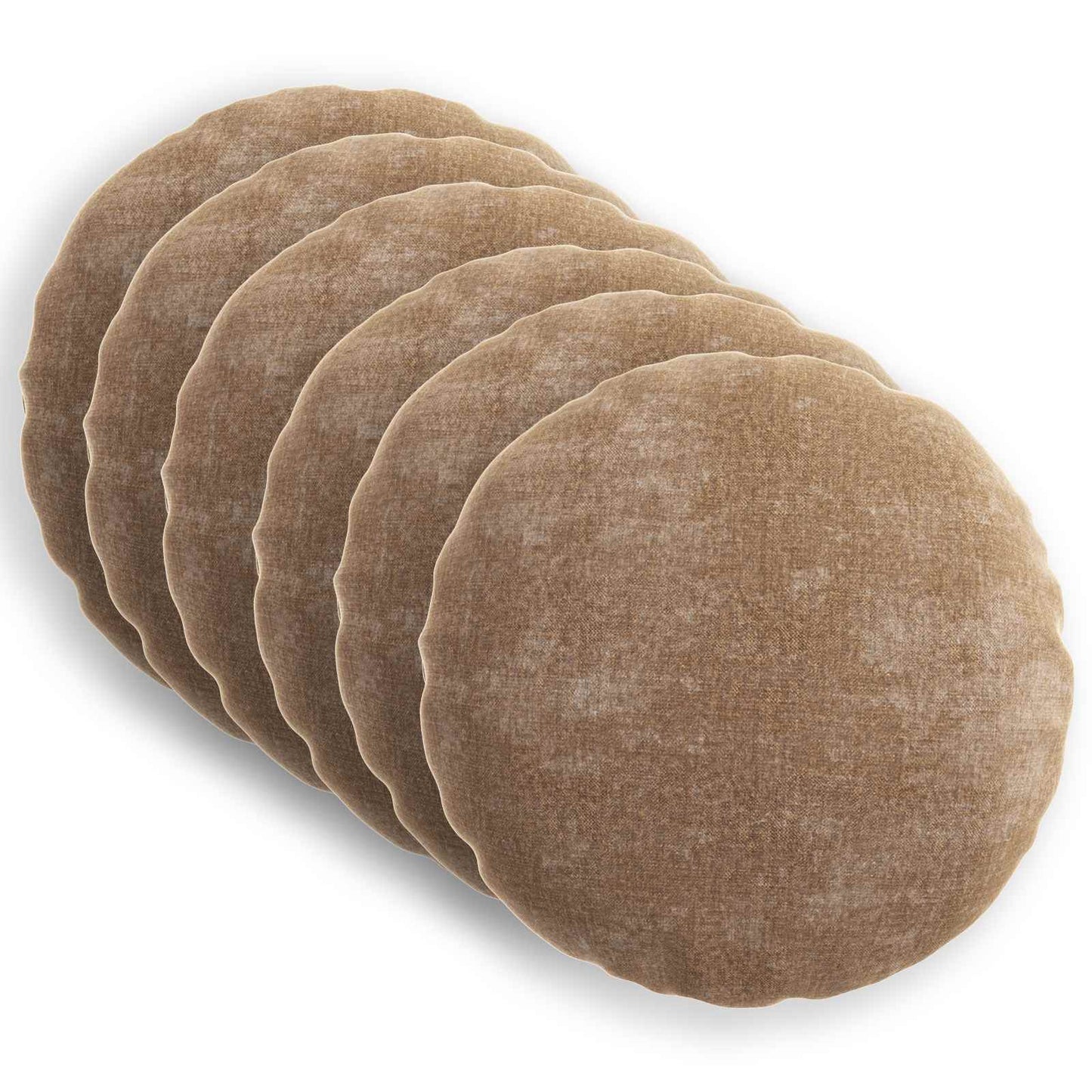 Pudebetræk 6 stk. HEERLEN Brun Ø 40 cm Chenille Stof