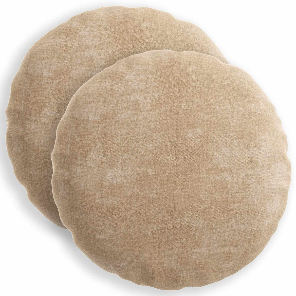 Pudebetræk 2 stk. HEERLEN Gråbrun Ø 40 cm Chenille Stof