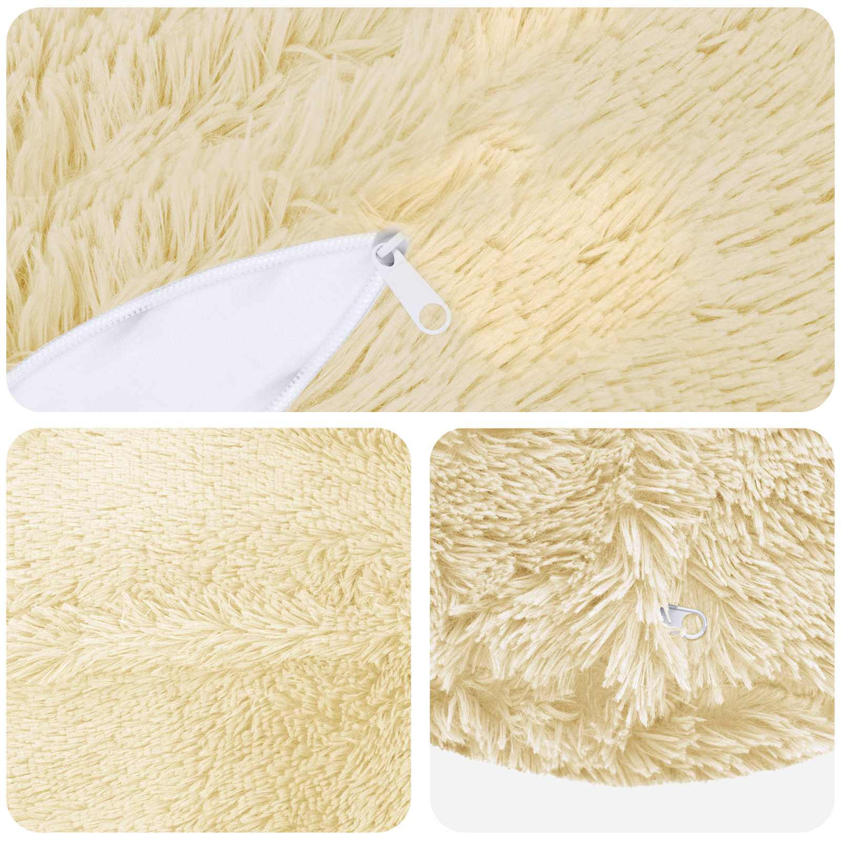 Pudebetræk 2 pcs HEERLEN Cremefarvet Ø 40 cm PV Fleece