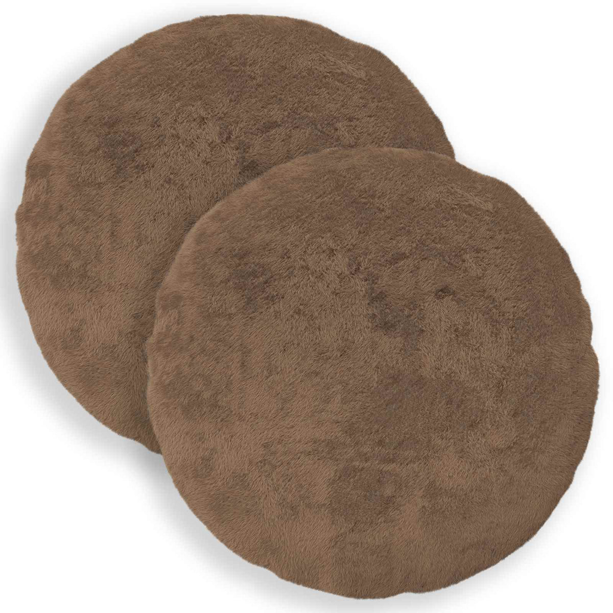 Pudebetræk 2 stk. HEERLEN Lys Brun Ø 40 cm Faux Kanin Pels