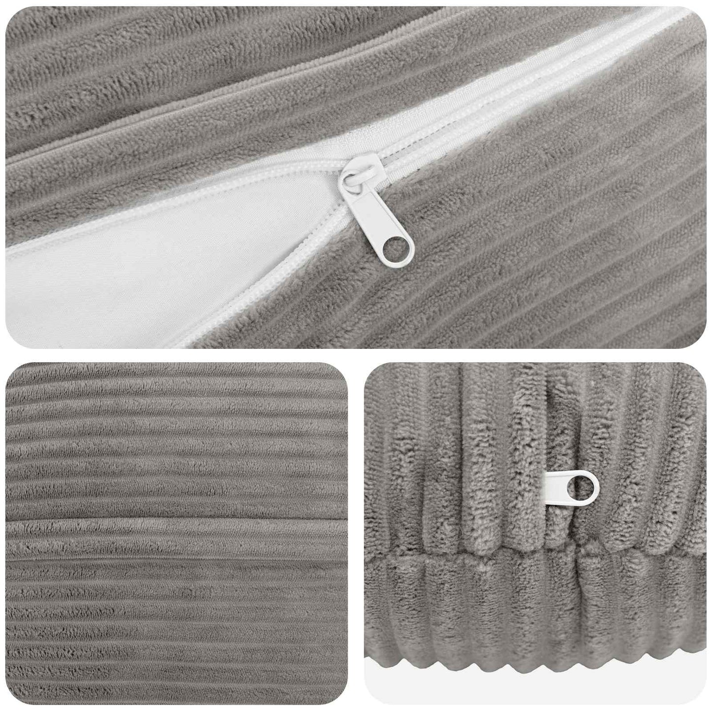 Pudebetræk 2 pcs HEERLEN Lysegrå Ø 50 cm cordfløjl