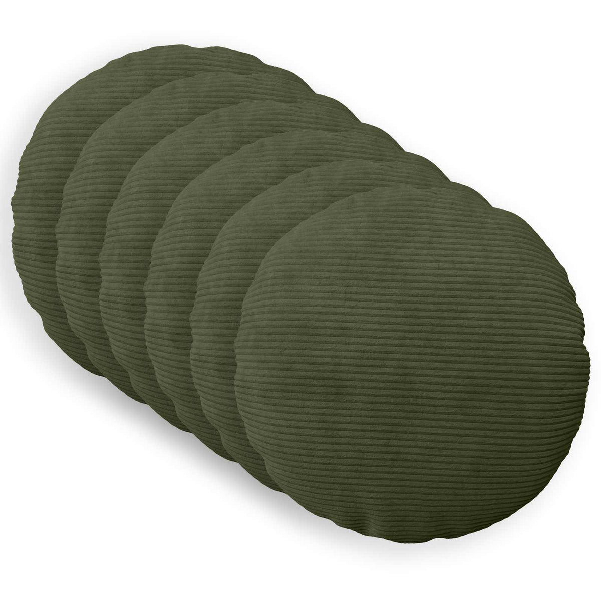 Pudebetræk 6 pcs HEERLEN Grøn Ø 50 cm cordfløjl