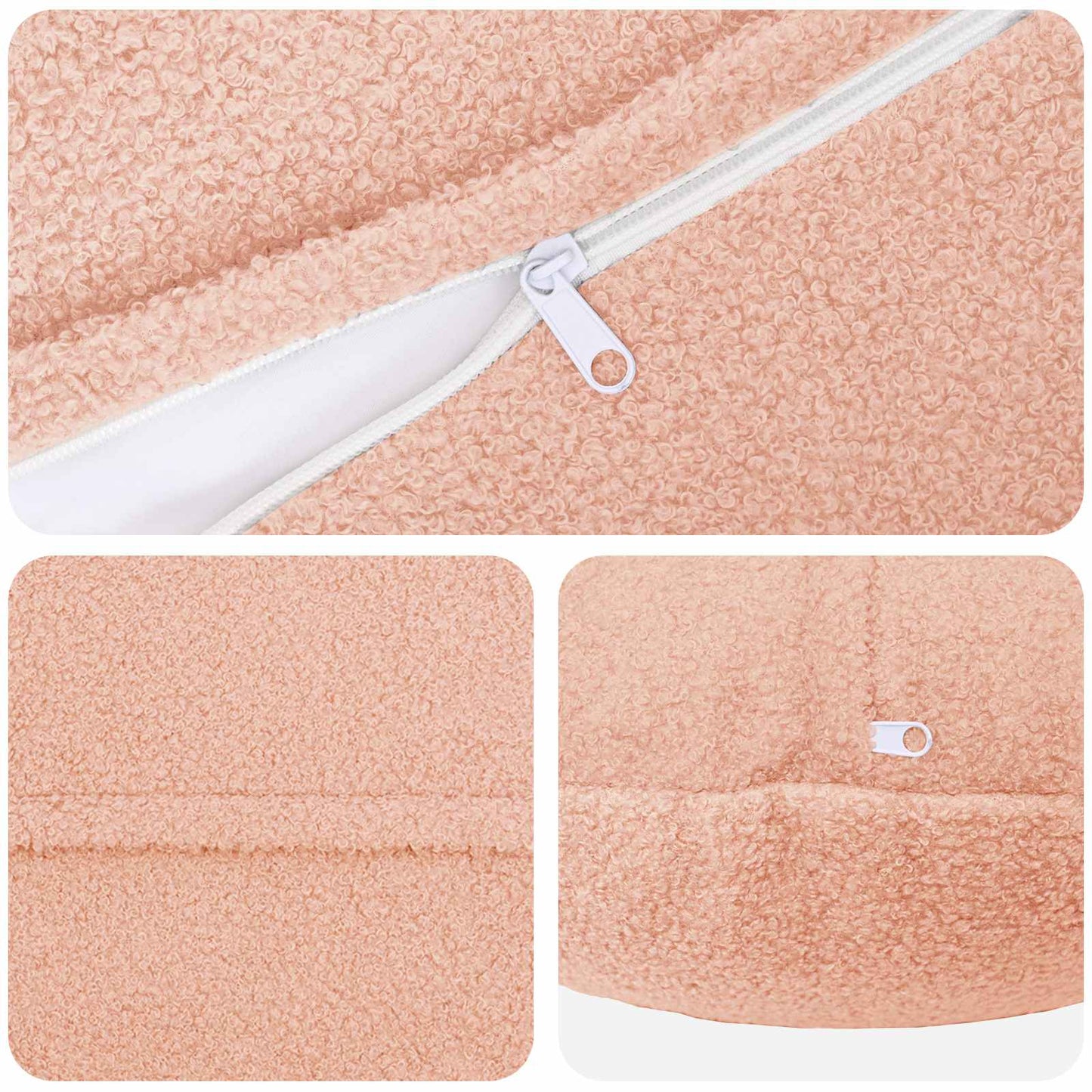 Pudebetræk 2 pcs HEERLEN Lyserød Ø 50 cm Bouclé
