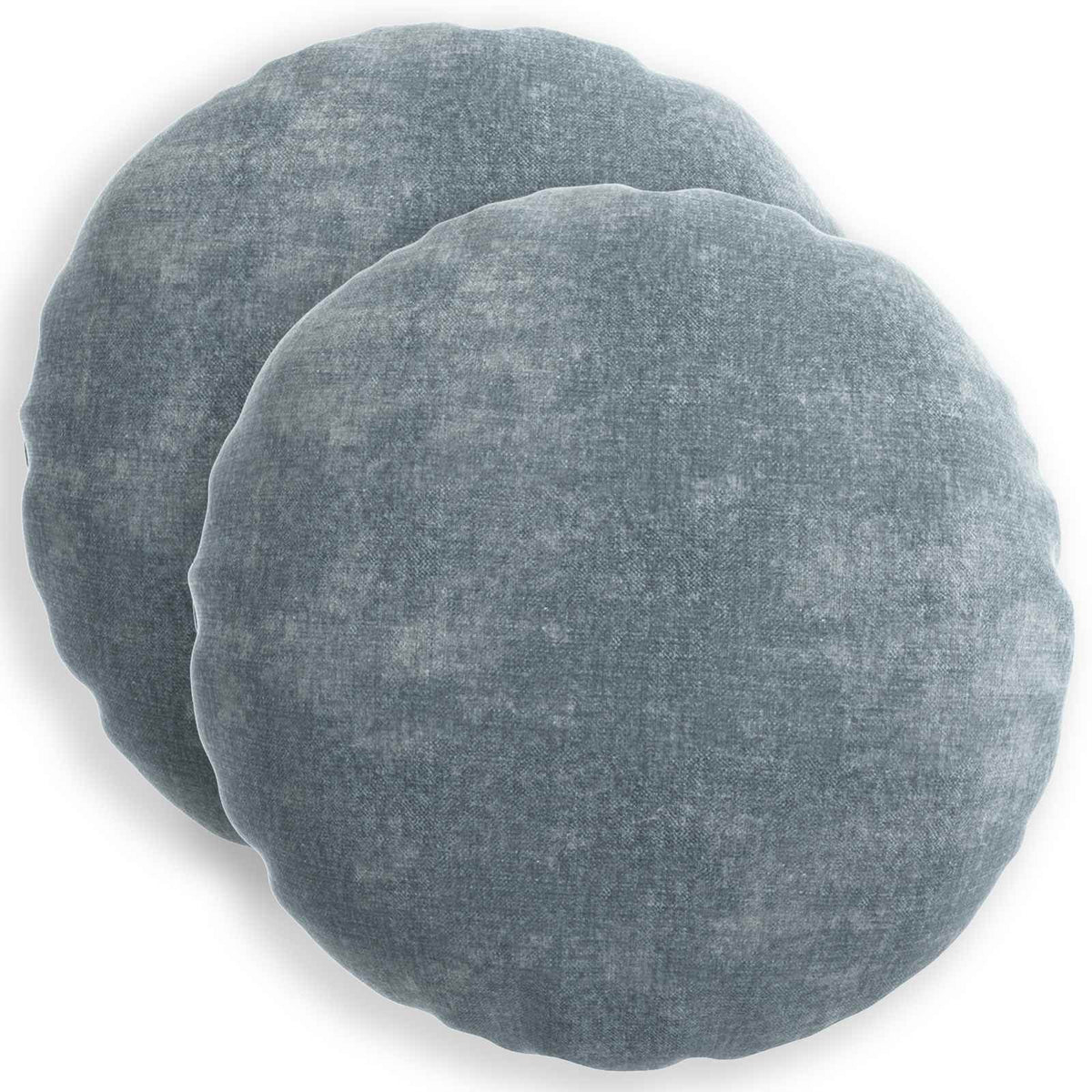 Pudebetræk 2 stk. HEERLEN Lyseblå Ø 50 cm Chenille Stof