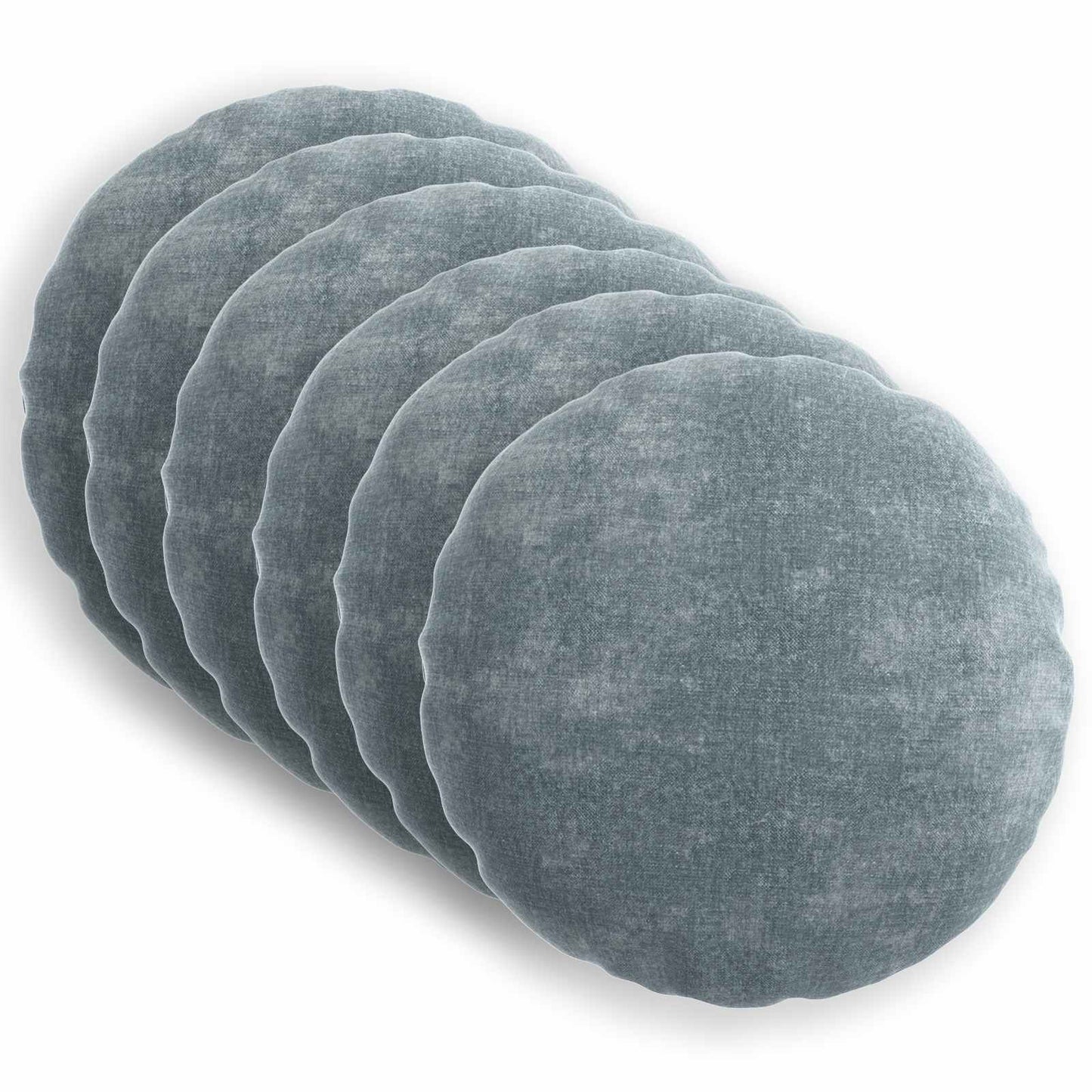 Pudebetræk 6 stk. HEERLEN Lyseblå Ø 50 cm Chenille Stof