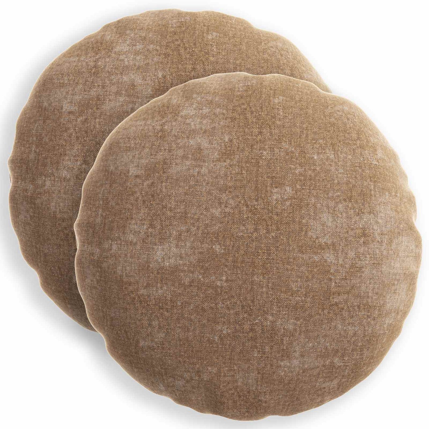 Pudebetræk 2 stk. HEERLEN Brun Ø 50 cm Chenille Stof
