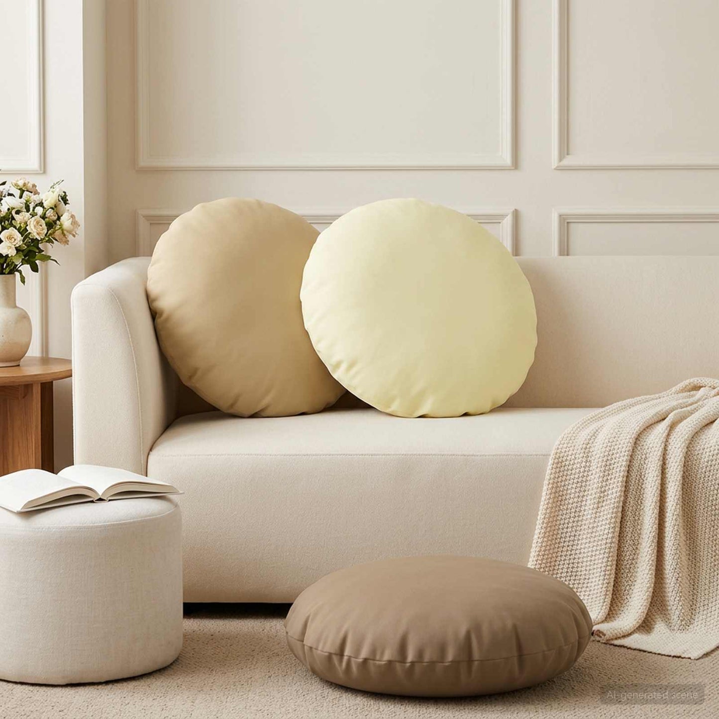 Pudebetræk 2 stk. HEERLEN Gråbrun Ø 50 cm Polyester