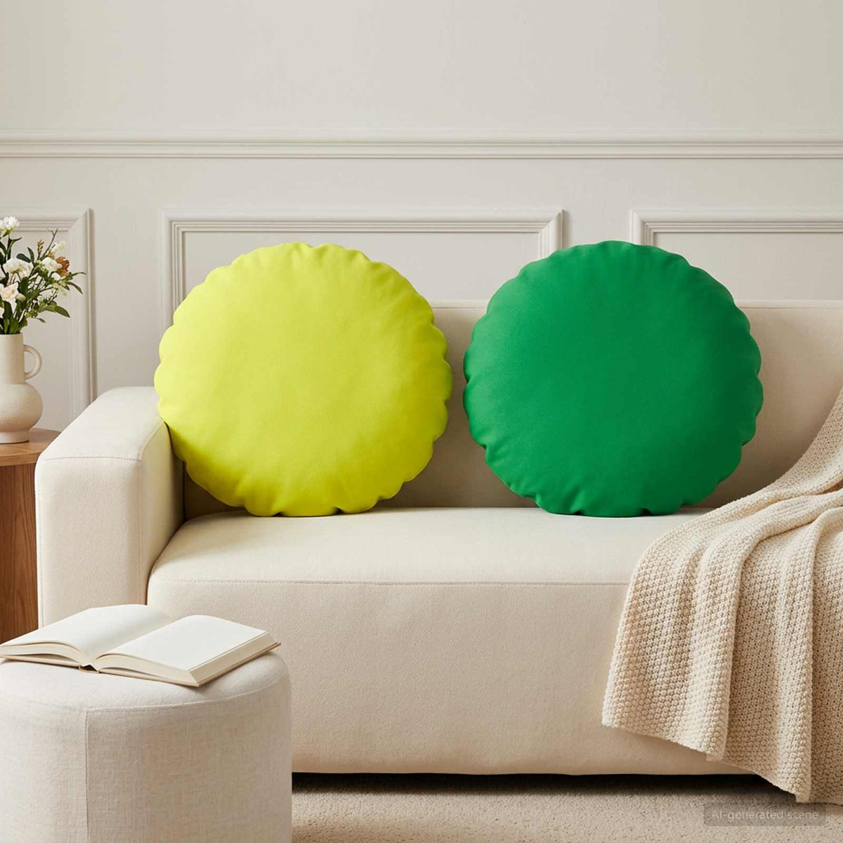 Pudebetræk 2 pcs HEERLEN Lys grøn Ø 50 cm Polyester
