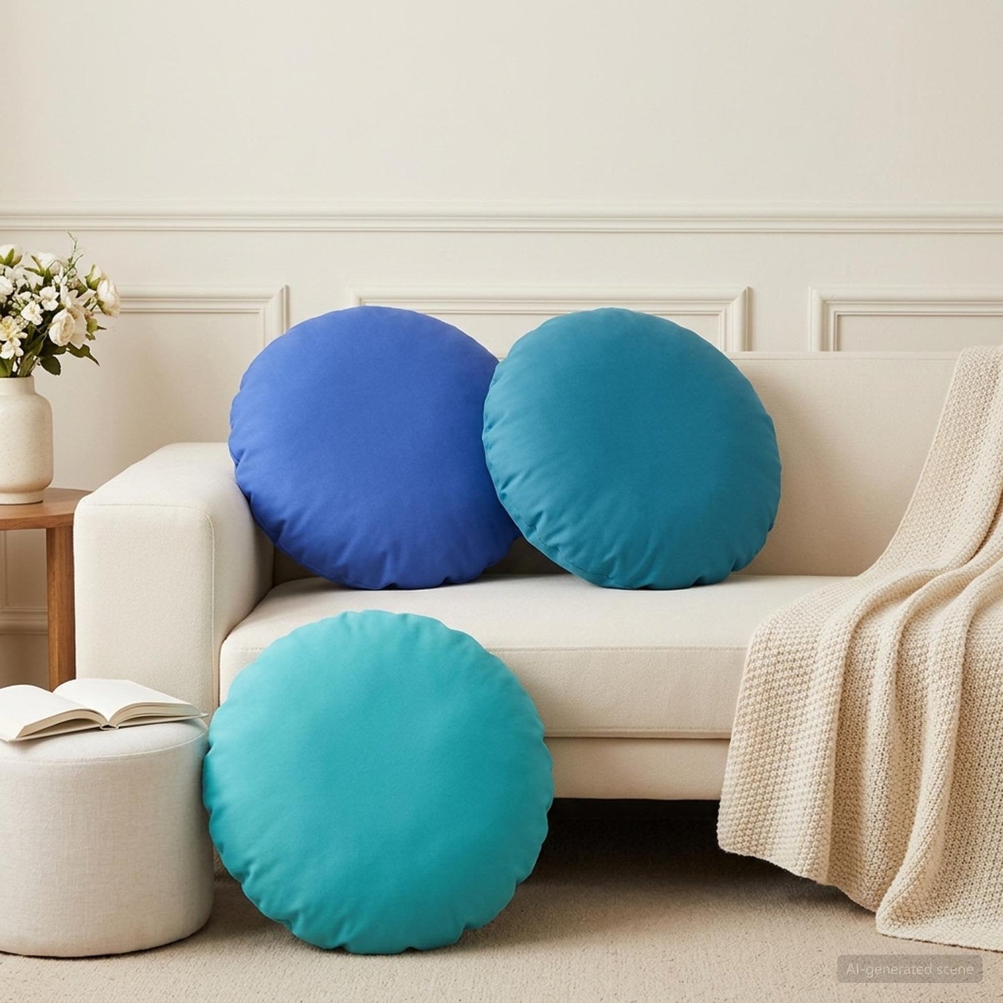 Pudebetræk 2 pcs HEERLEN Kongelig blå Ø 50 cm Polyester