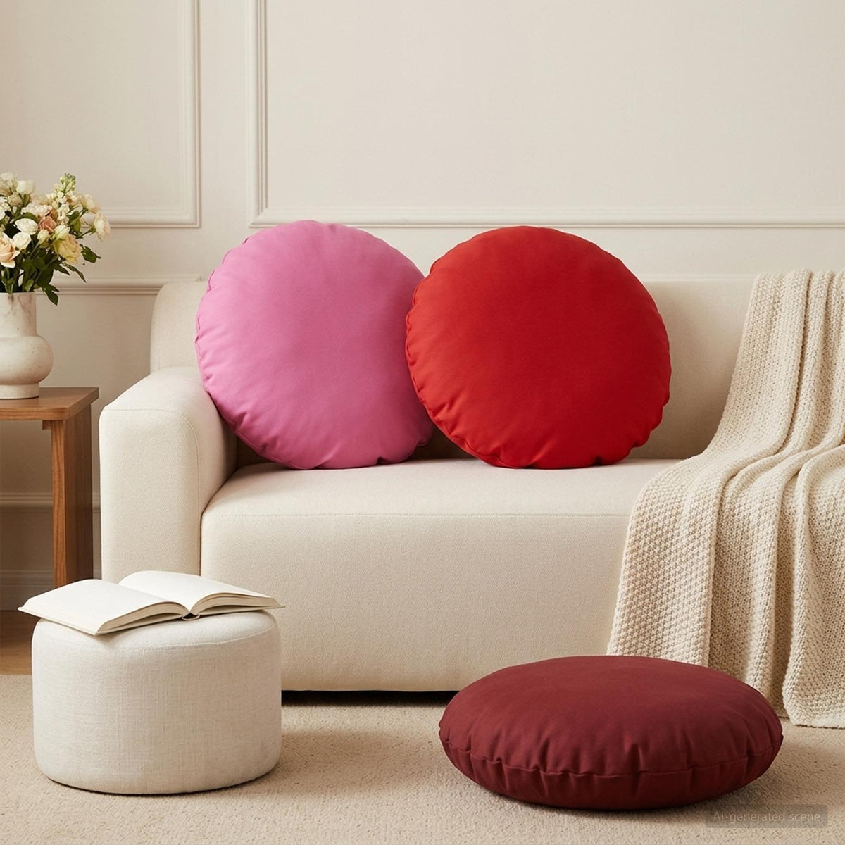Pudebetræk 6 pcs HEERLEN Vinrød Ø 60 cm Polyester