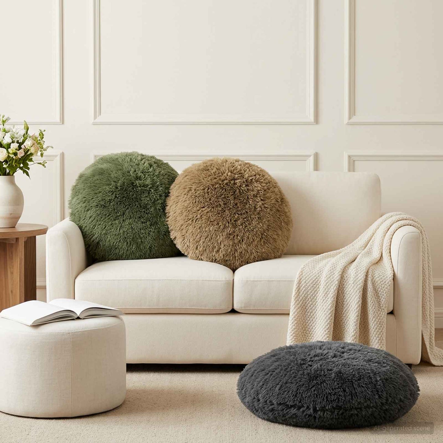 Pudebetræk 2 pcs HEERLEN Lys grøn Ø 50 cm PV Fleece