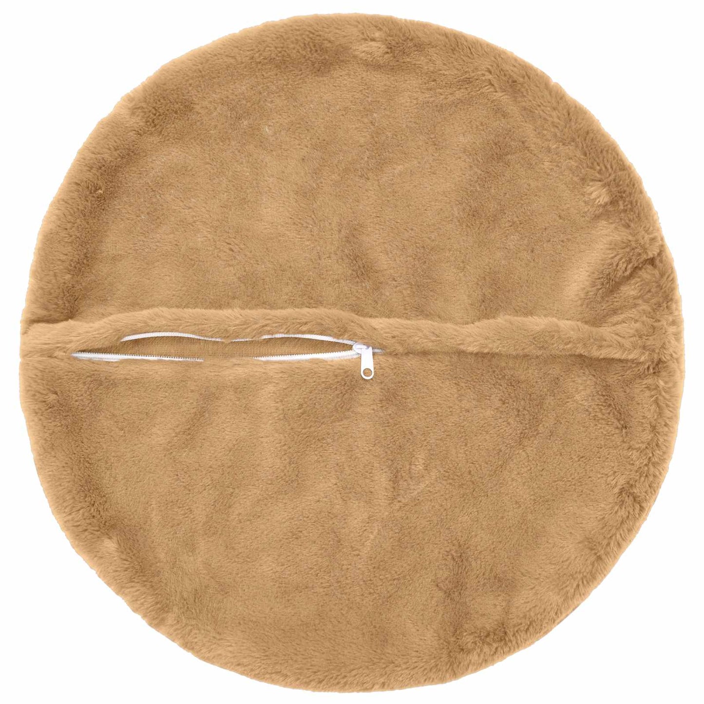 Pudebetræk 2 stk. HEERLEN Gråbrun Ø 50 cm Faux Kanin Pels