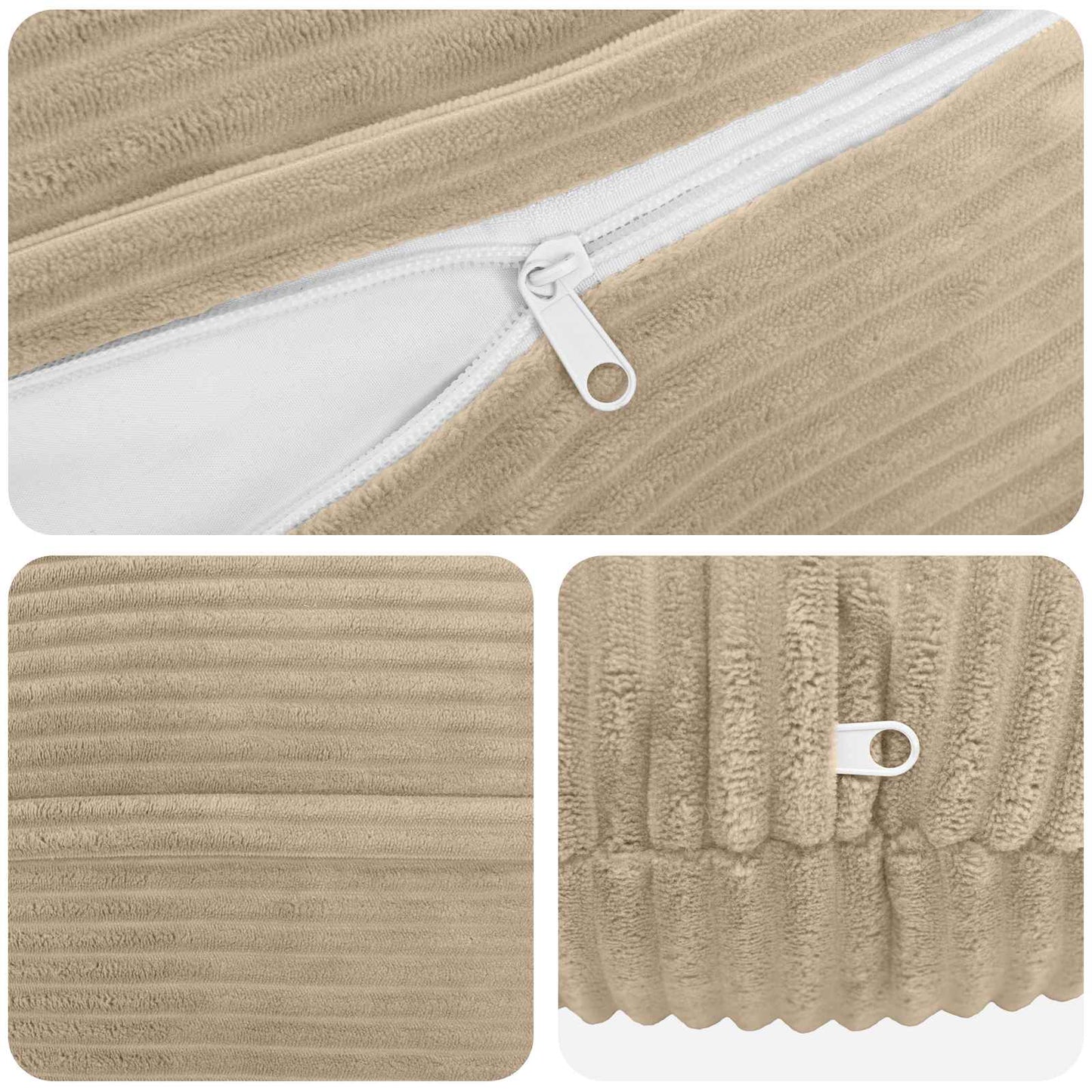 Pudebetræk 2 pcs HEERLEN Gråbrun Ø 60 cm cordfløjl