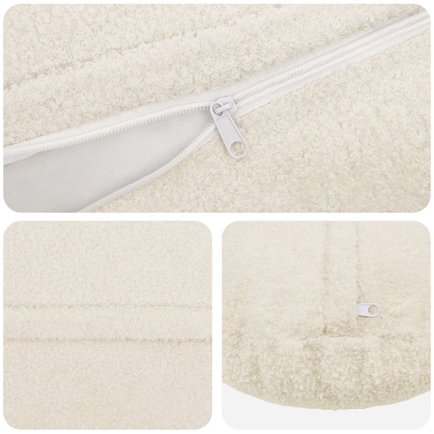 Pudebetræk 6 pcs HEERLEN Cremefarvet Ø 60 cm Bouclé