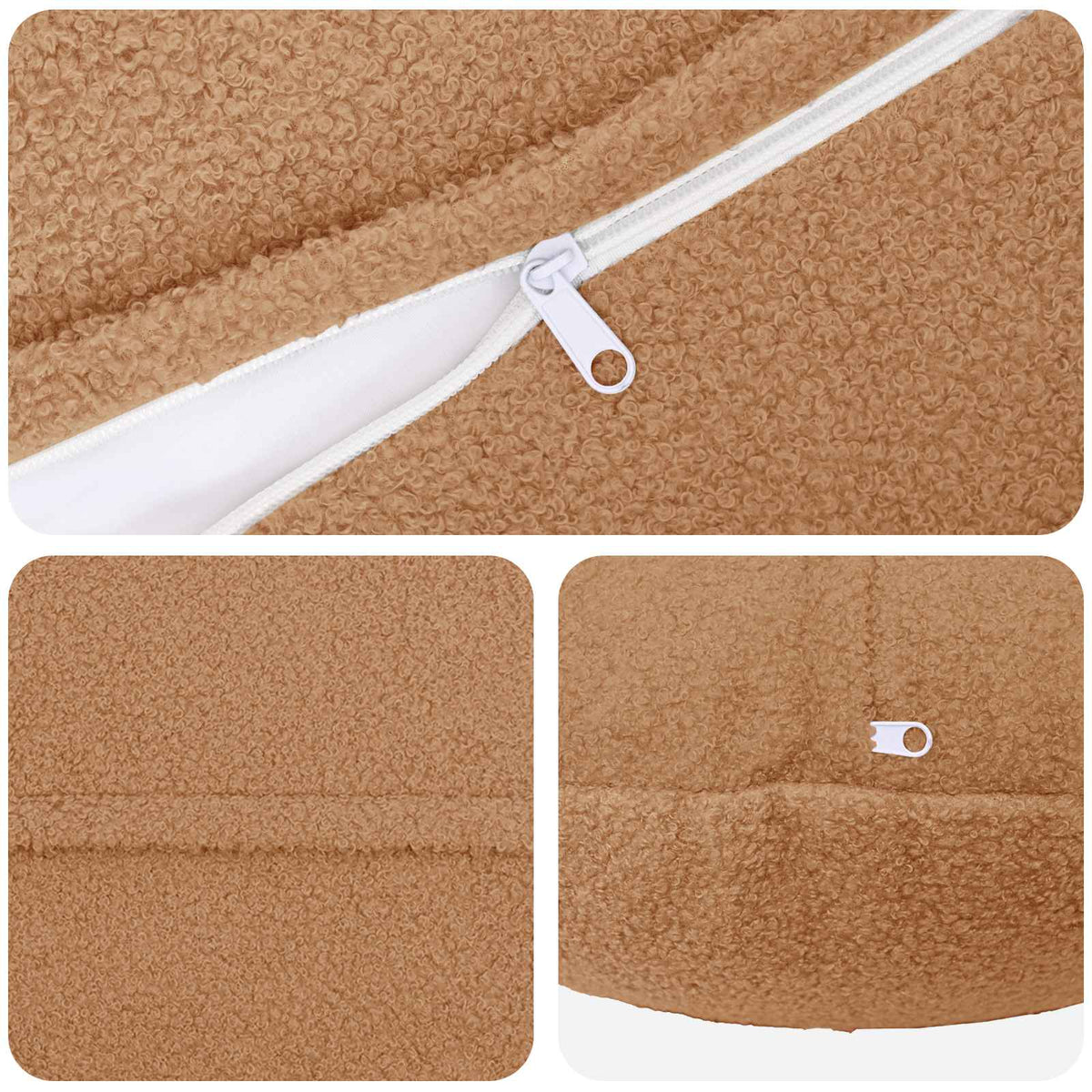Pudebetræk 2 pcs HEERLEN Beige Ø 60 cm Bouclé