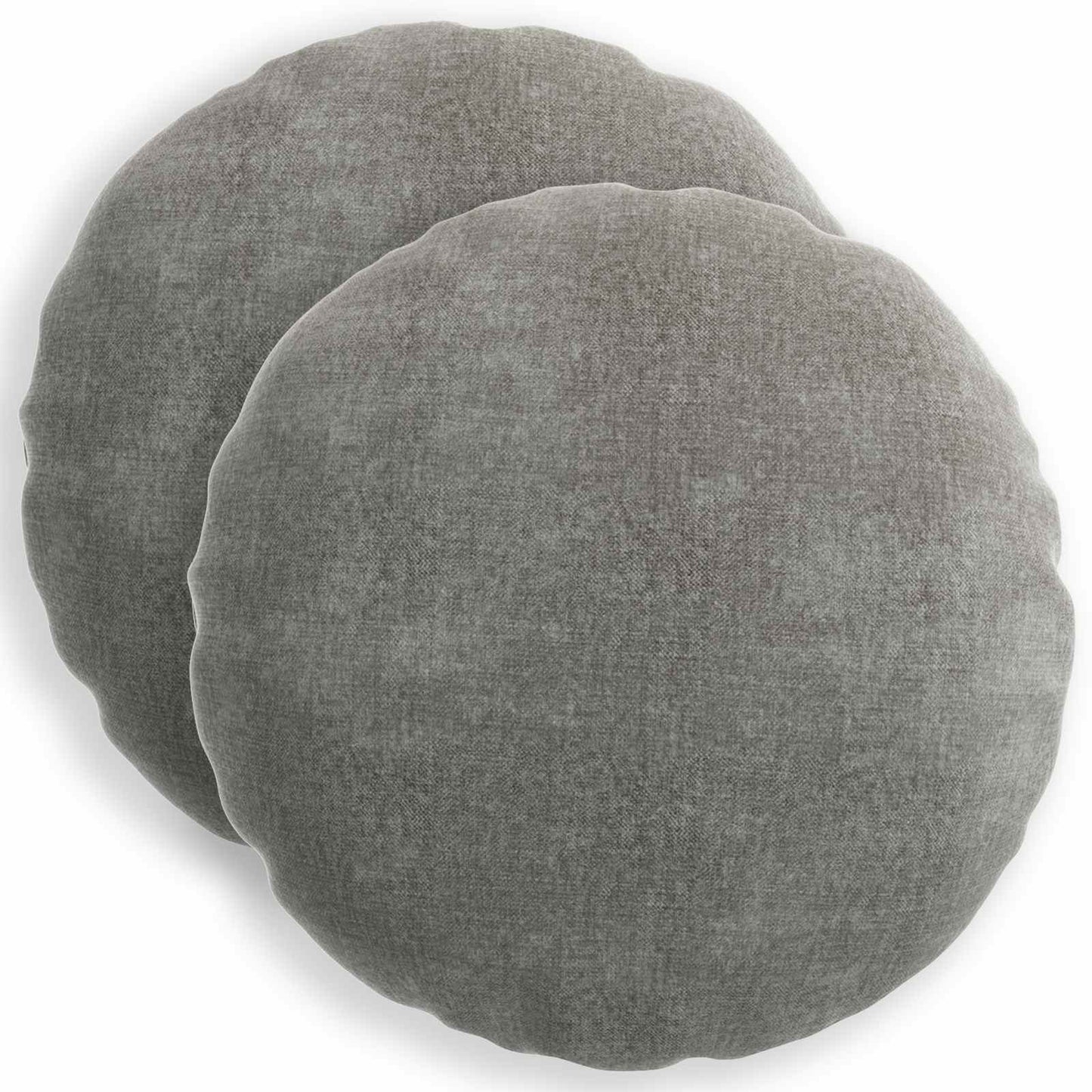 Pudebetræk 2 stk. HEERLEN Mørkegrå Ø 60 cm Chenille Stof