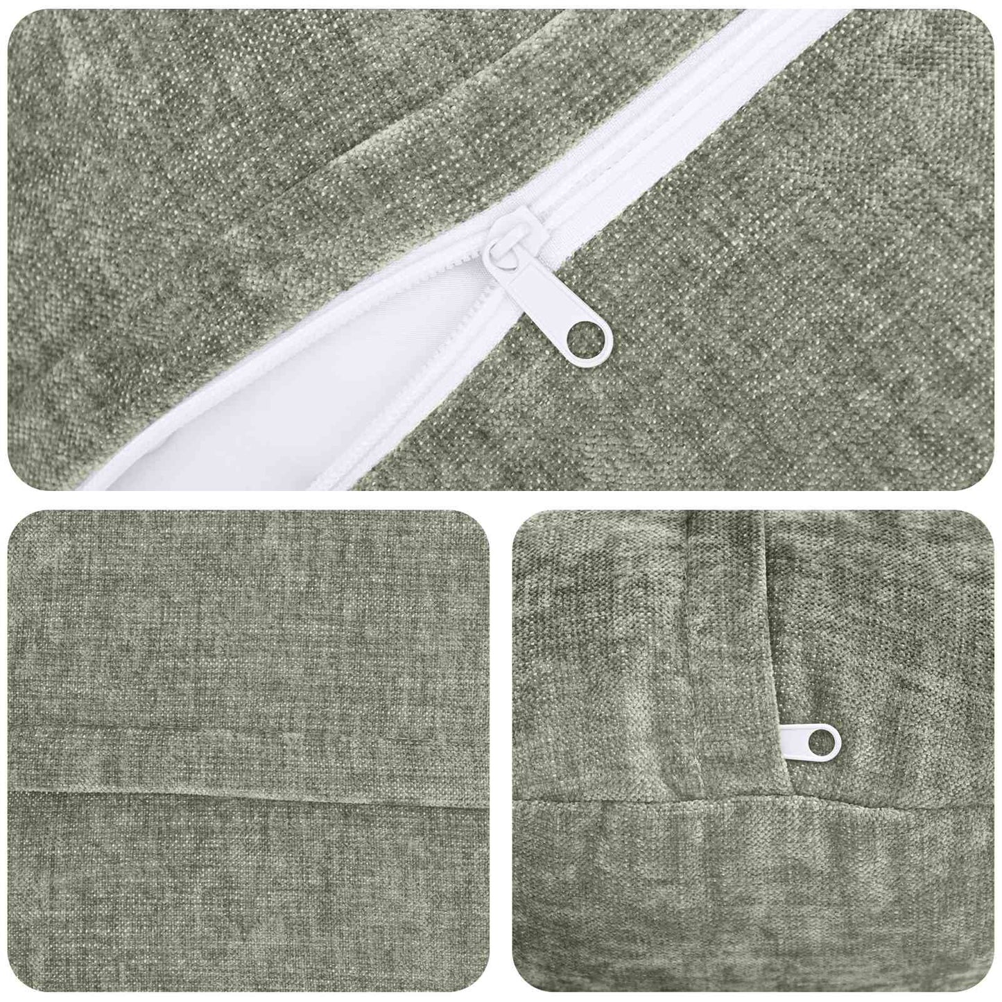 Pudebetræk 2 stk. HEERLEN Grøn Ø 60 cm Chenille Stof