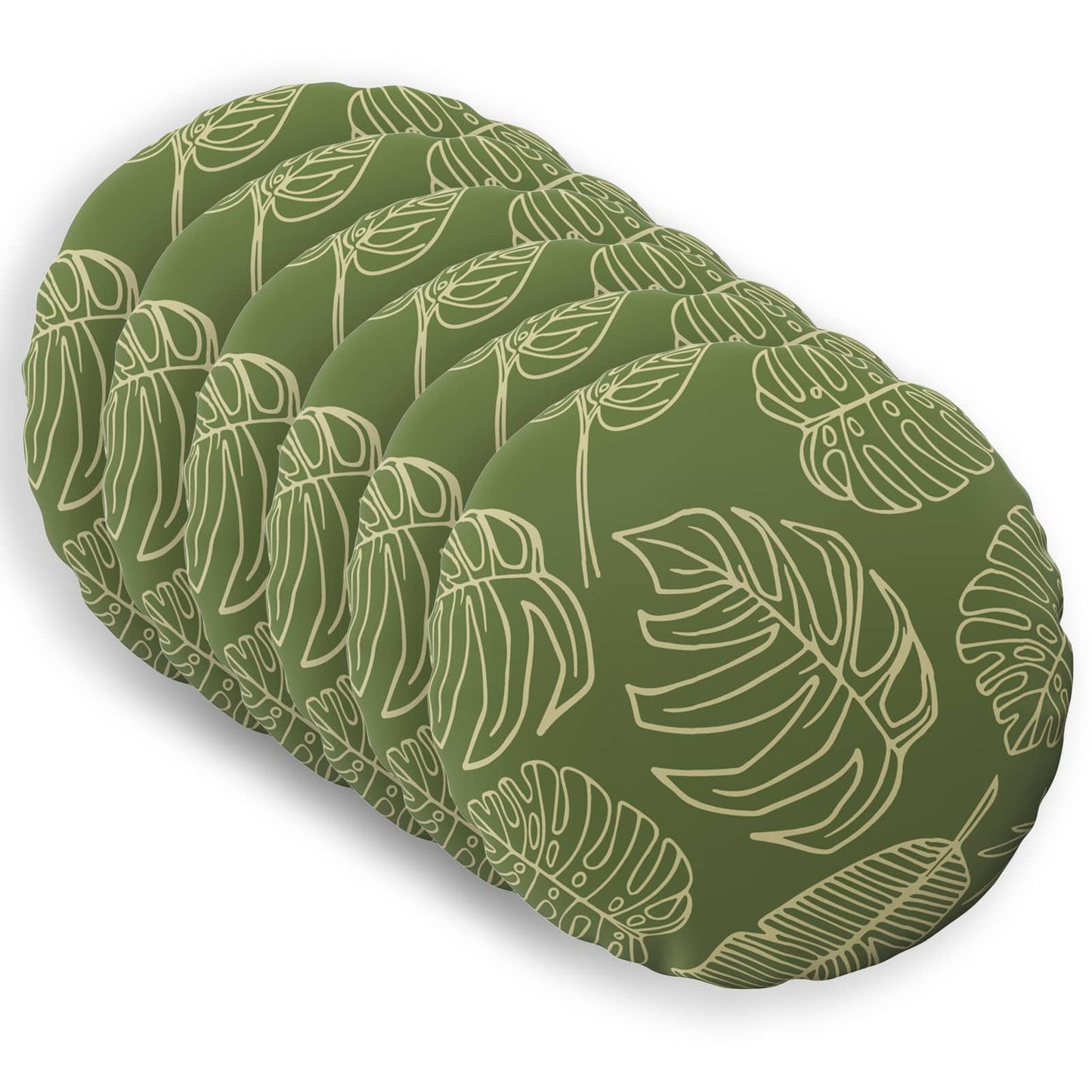 Pudebetræk 6 pcs HEERLEN Bladdesign Ø 60 cm Polyester