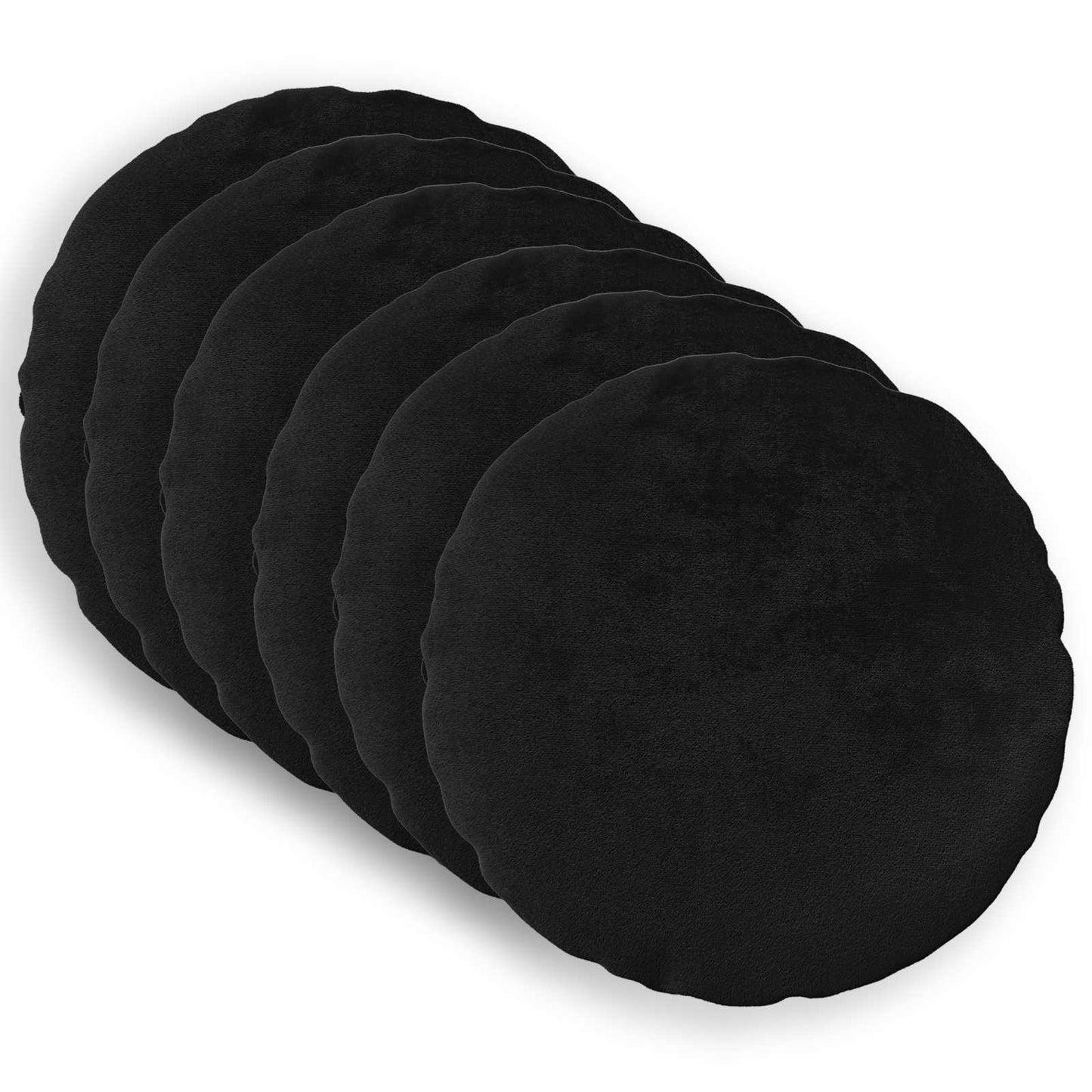 Pudebetræk 6 pcs HEERLEN Sort Ø 60 cm Flannel