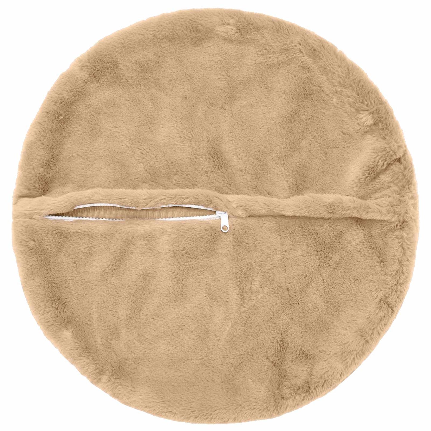 Pudebetræk 2 stk. HEERLEN Cremefarvet Ø 60 cm Faux Kanin Pels