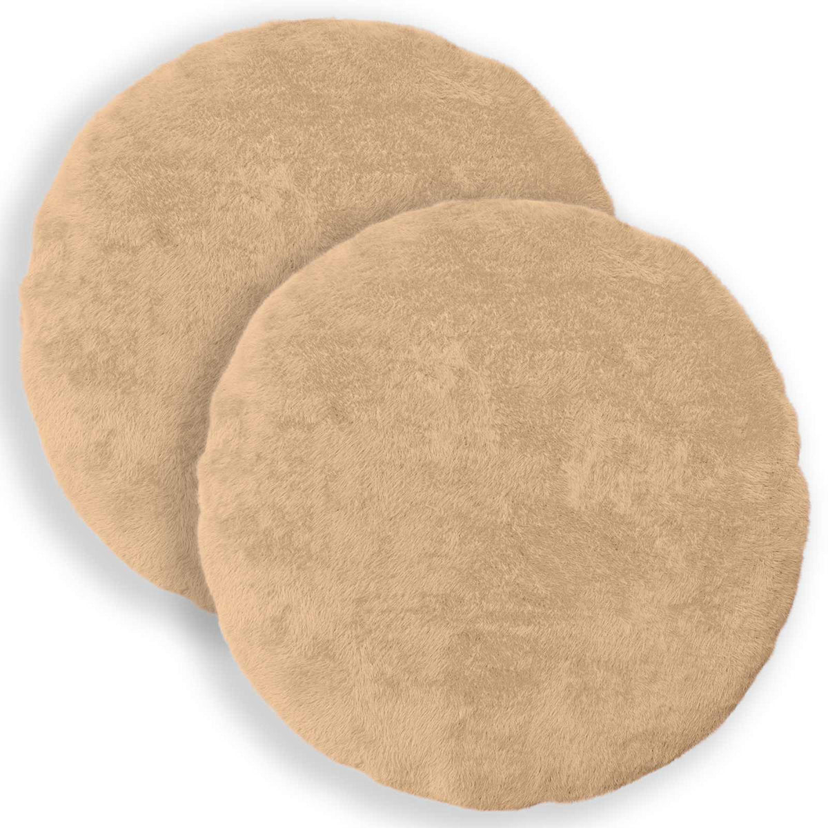 Pudebetræk 2 stk. HEERLEN Cremefarvet Ø 60 cm Faux Kanin Pels