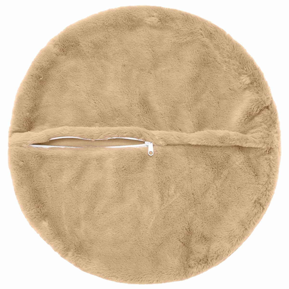 Pudebetræk 6 stk. HEERLEN Cremefarvet Ø 60 cm Faux Kanin Pels