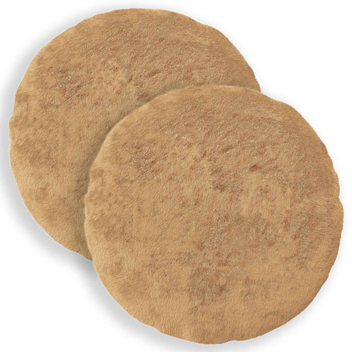 Pudebetræk 2 stk. HEERLEN Gråbrun Ø 60 cm Faux Kanin Pels