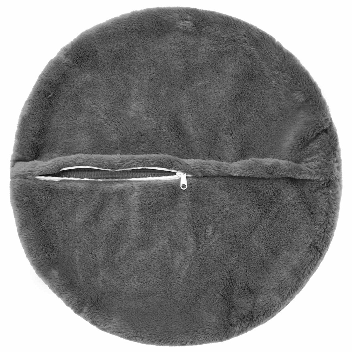 Pudebetræk 6 stk. HEERLEN Mørkegrå Ø 60 cm Faux Kanin Pels