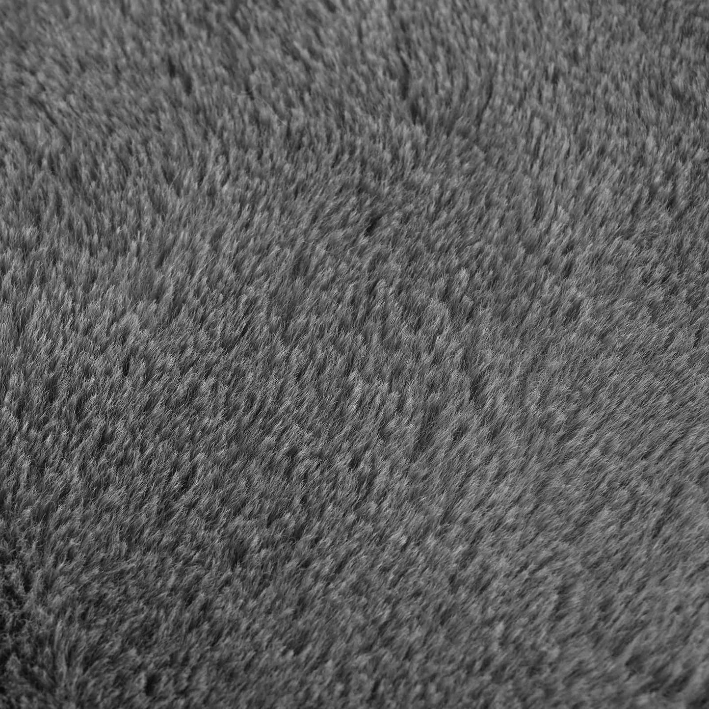 Pudebetræk 6 stk. HEERLEN Mørkegrå Ø 60 cm Faux Kanin Pels