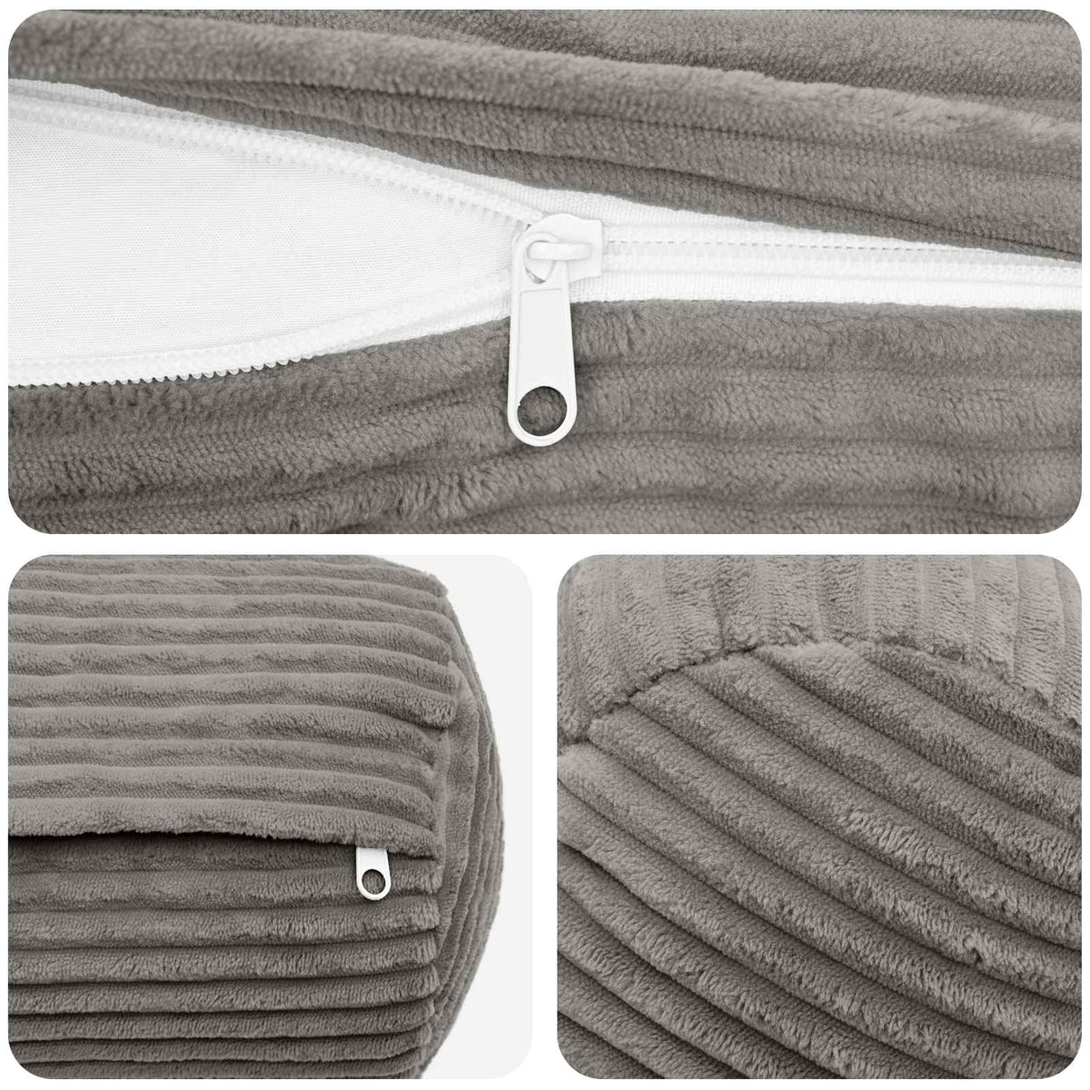 Pudebetræk 2 pcs HEERLEN Lysegrå Ø 15 x 40 cm cordfløjl