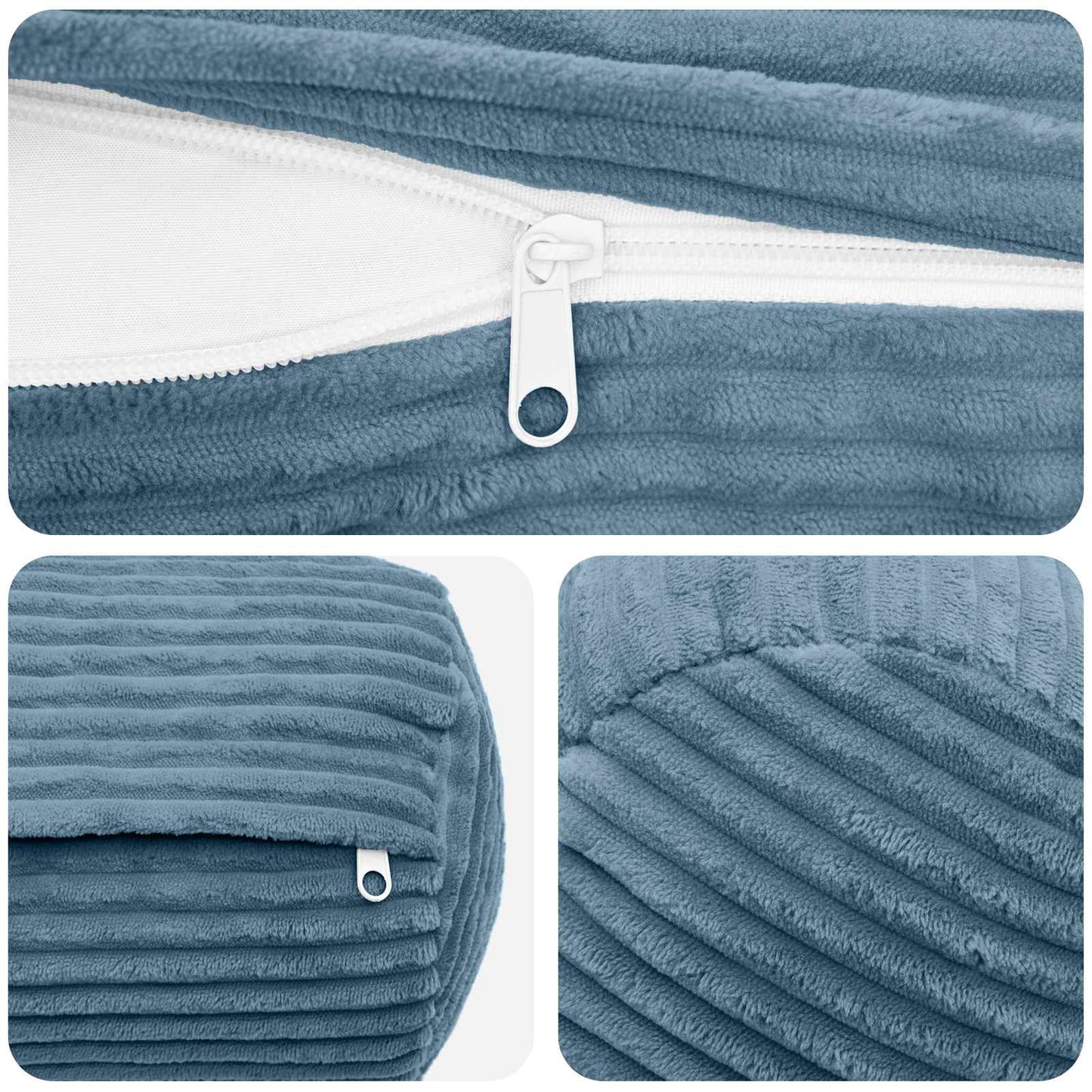 Pudebetræk 6 pcs HEERLEN Blå Ø 15 x 40 cm cordfløjl