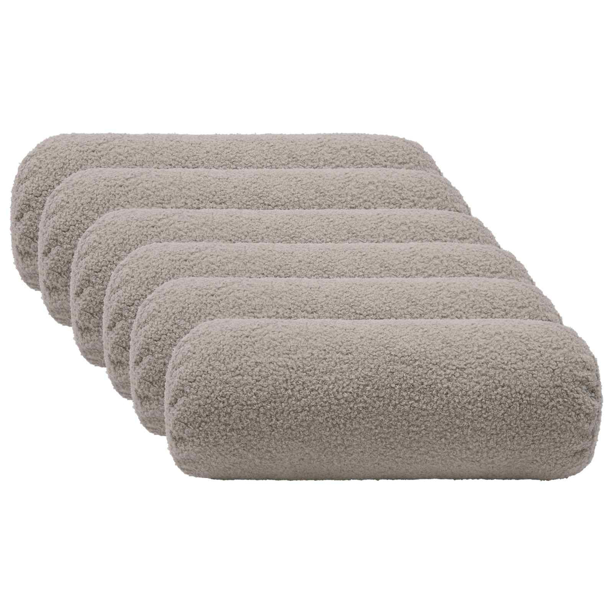 Pudebetræk 6 pcs HEERLEN Lysegrå Ø 15 x 40 cm Bouclé