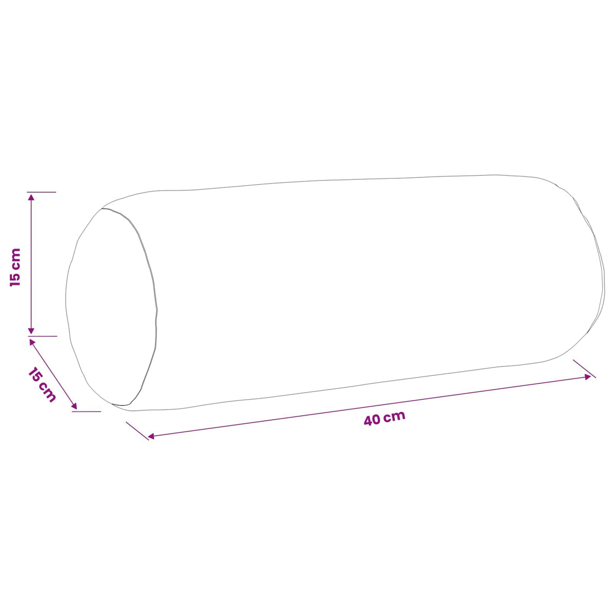 Pudebetræk 2 pcs HEERLEN Cremefarvet Ø 15 x 40 cm Bouclé