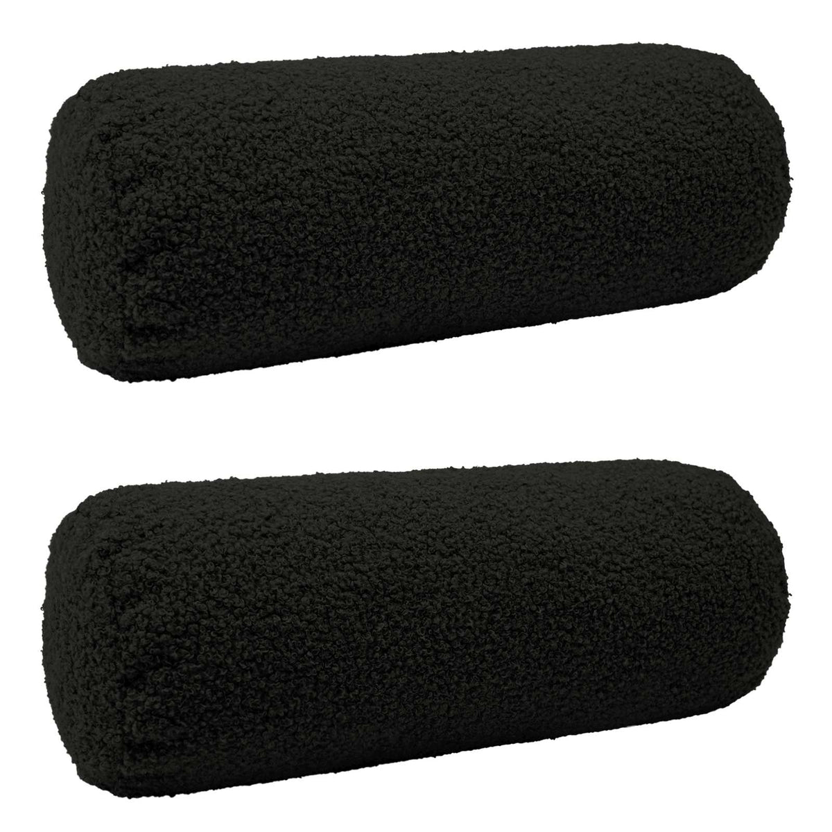 Pudebetræk 2 pcs HEERLEN Sort Ø 15 x 40 cm Bouclé