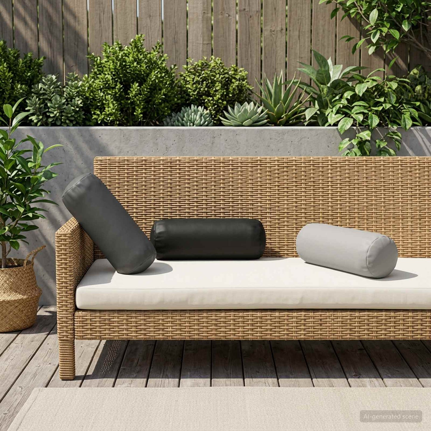 Pudebetræk 2 pcs HEERLEN Antracit Ø 15 x 40 cm Polyester